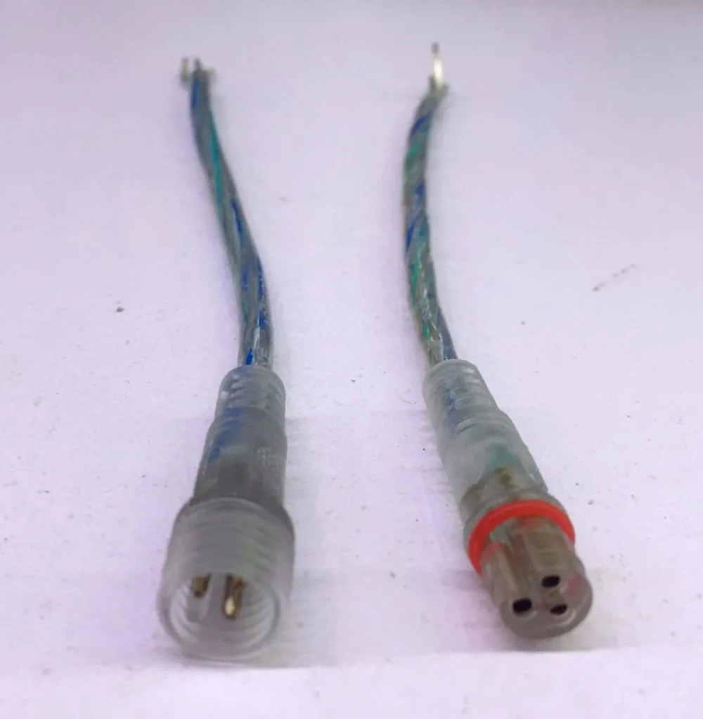 3 контактный водонепроницаемый прозрачный разъем Мужской и Женский Длина 15 см