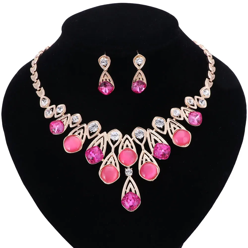 Модное золотое ожерелье серьги индийские свадебные ювелирные наборы для невест