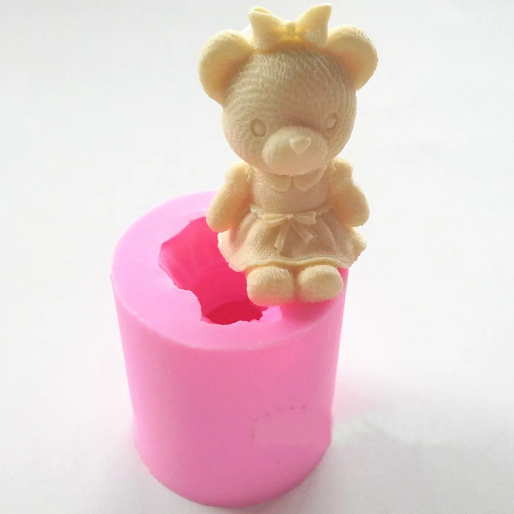 Силиконовая форма для мыла с милым медведем мальчиков и девочек|mould base|candle cakecandle