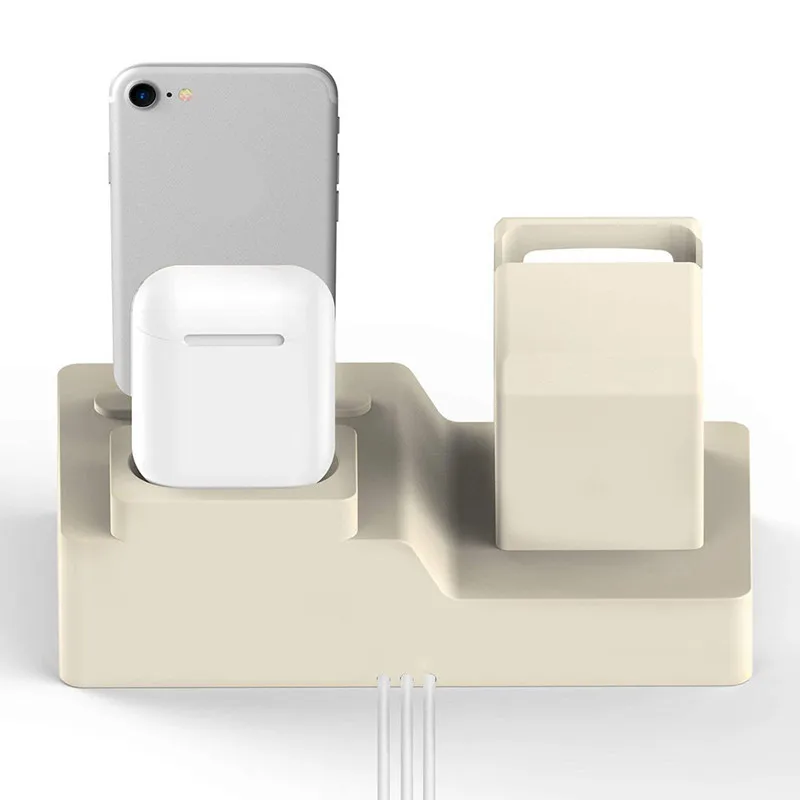 BEESCLOVER 3 в 1 зарядная док станция для AirPods Apple Watch Series 3/2/1/iPhone X/8/Plus/7/7/6/Plus