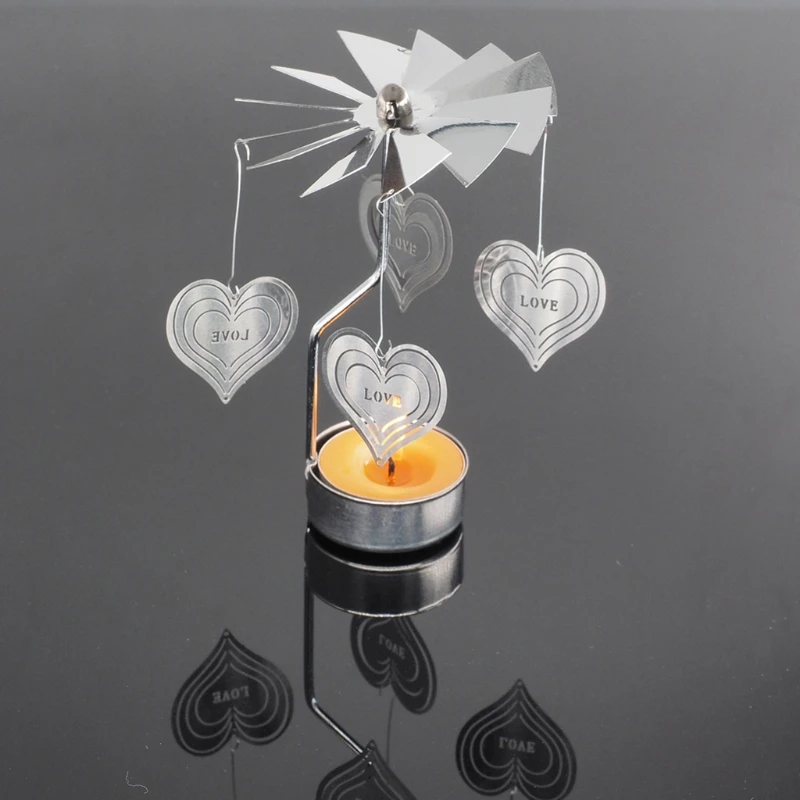 Newest Rotary Spinning Tealight Candle Metal Tea Light Holder Carousel Home Gift | Дом и сад