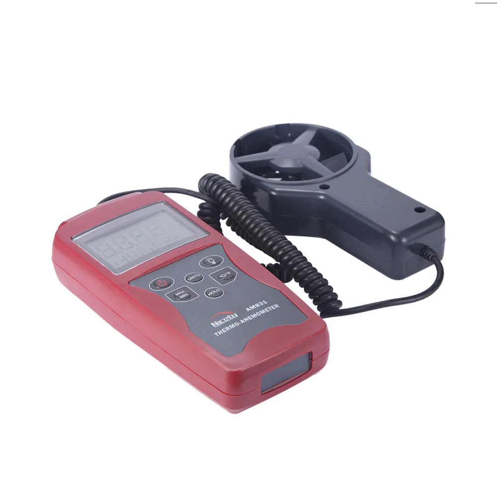 Nicetymeter AM831 LCD ручной цифровой анемометр измеритель скорости ветра и измерение