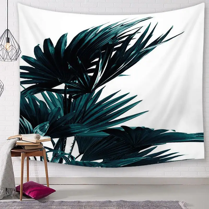 Ладони гобелен с изображением листьев зеленого природа настенная подвесная