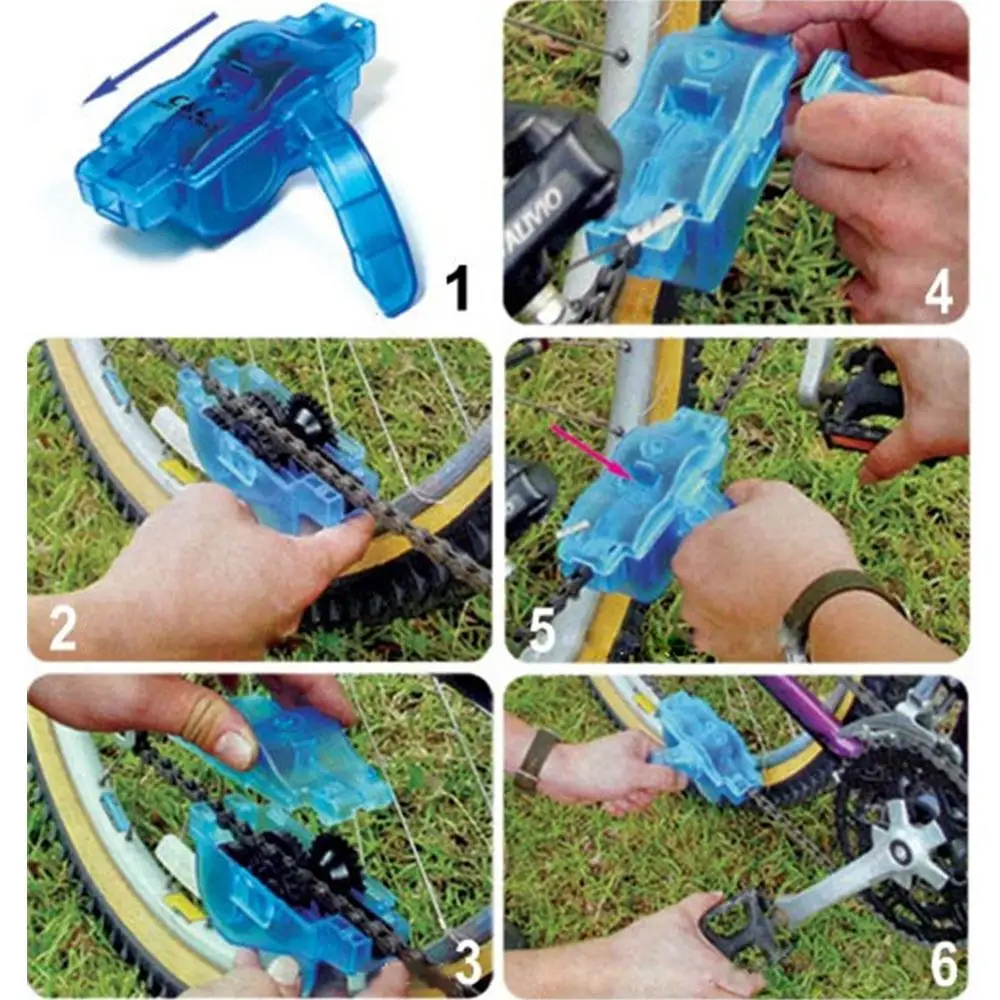 Портативный очиститель велосипедных цепей щетки для шин набор инструментов