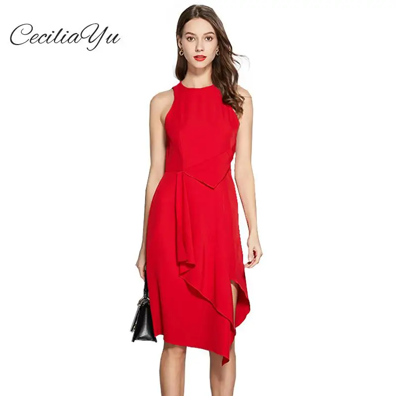 Женское платье с асимметричным подолом облегающий женский безрукавный жилет