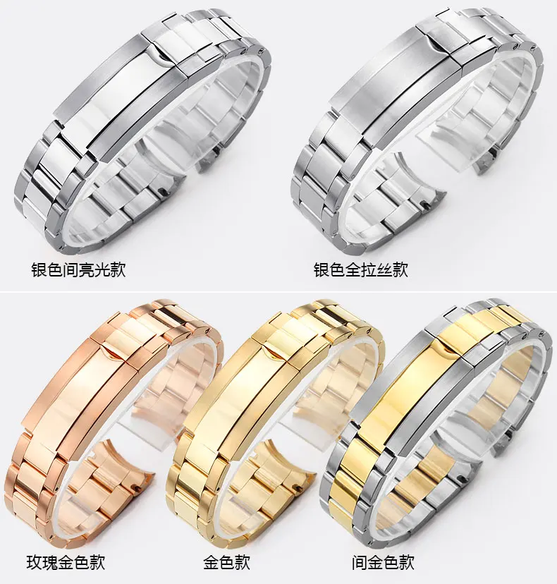 20 мм твердые изогнутые концевые винтовые звенья стиль Glide Lock застежка стальной браслет для часов для OYSTER style SUBMARINER+ инструмент