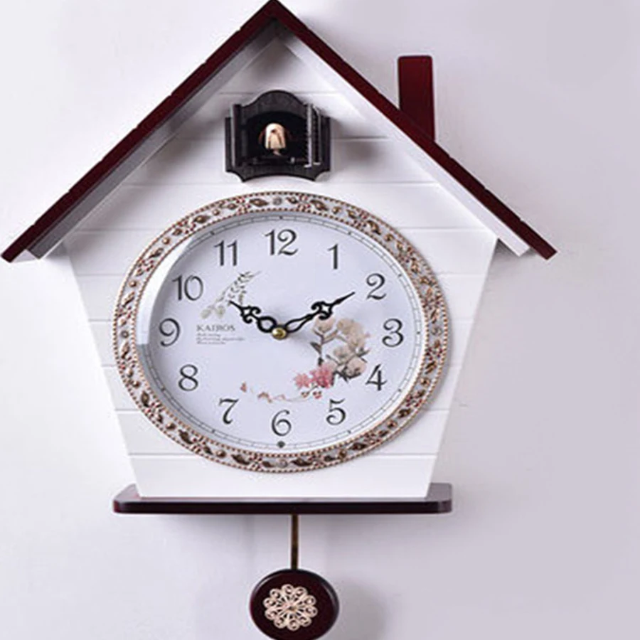

Cute Wood Creative Wall Clock Living Room Silent Designer Wall Clocks Cuckoo Reloj Cucu Time Wanduhr Decorative Supplies 50A0983