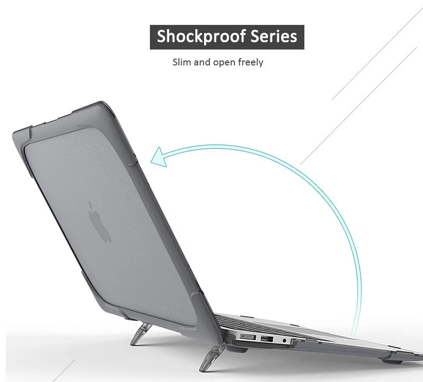 Новейший дизайн ударопрочный жесткий чехол с подставкой для MacBook air 11 13 Pro 13 15 retina 12 13 15 Пластик& ТПУ защелкивающийся чехол