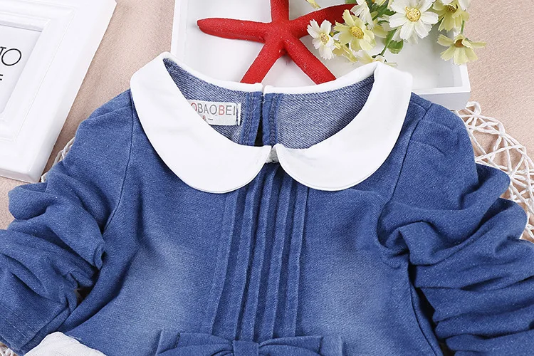 2017 милое Ковбойское платье для новорожденных девочек весенние платья маленьких