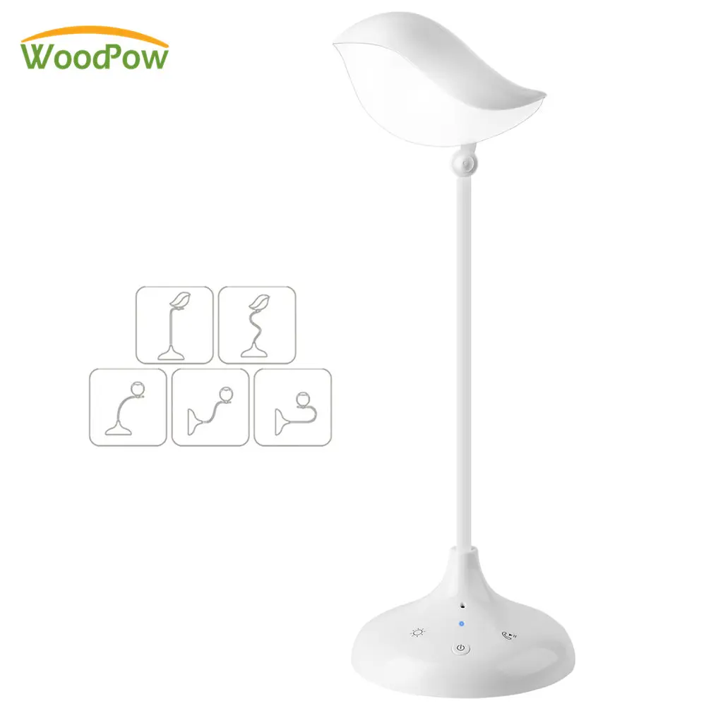 WoodPow затемнения птица настольная лампа Перезаряжаемые светодиодный