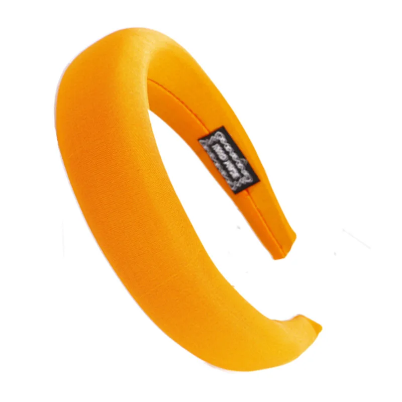Orange 2 Женские повязки на голову, мягкий утолщенный бархатный спонж, повязки на голову ручной работы, одноцветные головные уборы, модные аксессуары для волос для девушек - Цвет: Orange 2