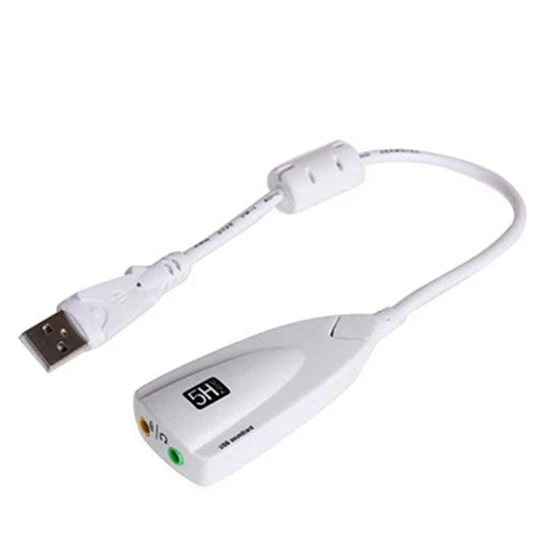Мини USB 2,0 12 Мбит/с 3D Virtuel Externe 7,1 Canaux V2 Аудио Адаптер для сына черный - Цвет: Белый