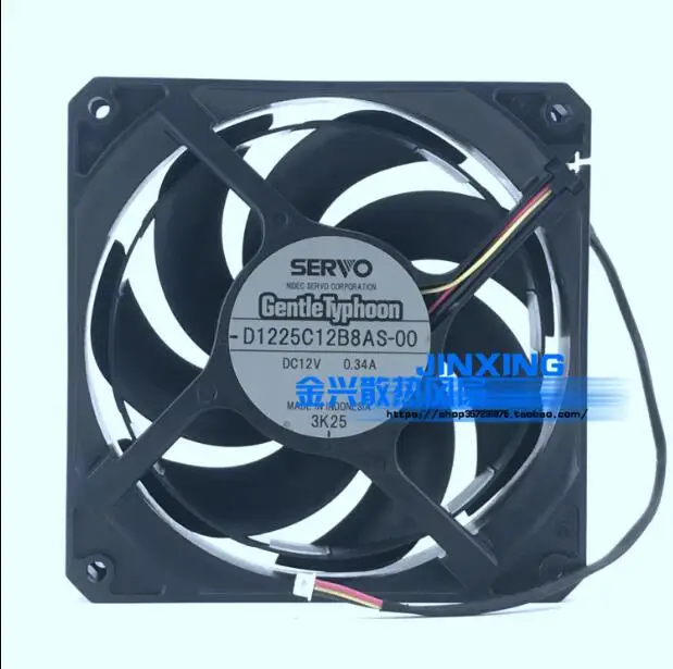 Сервопривод D1225C12B8AS-00 DC 12V 0.34A 120x120x25 мм 3-Провода Сервер вентилятор охлаждения |