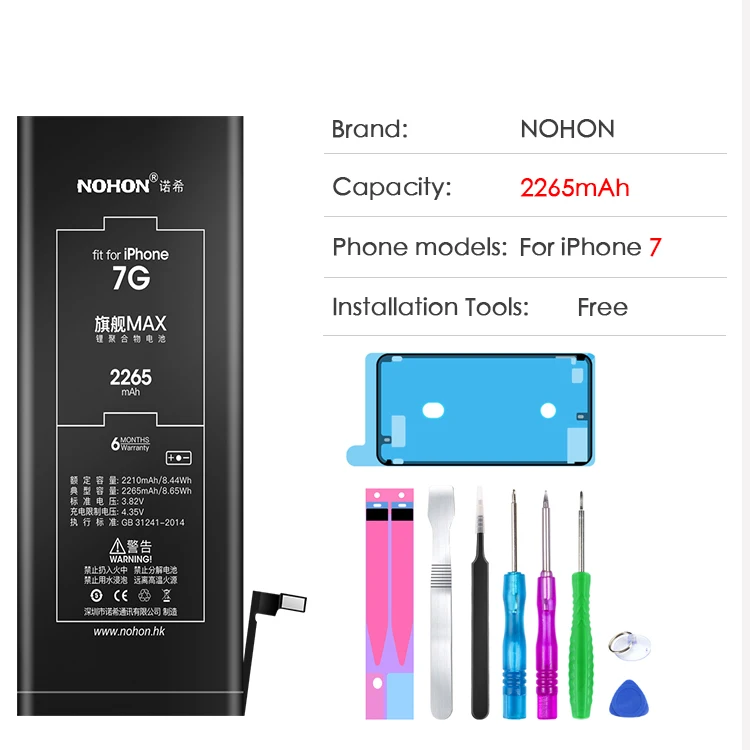 Оригинальный аккумулятор высокой емкости NOHON для Apple iPhone 5 6 7 8 X iPone iPhoneX iPhone5 iPhone6