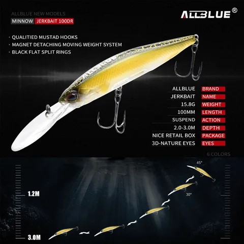 ALLBLUE Профессиональная приманка JERKBAIT 100DR для рыбалки — фото модели