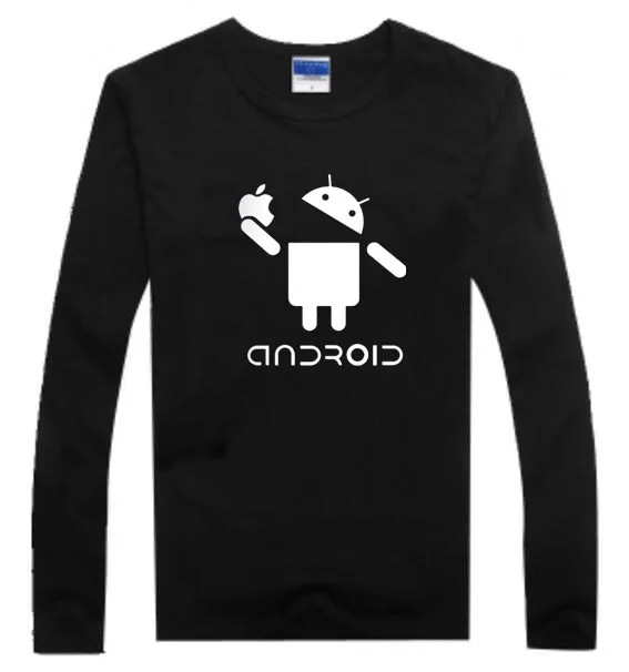 2017 творческая Android детская одежда футболка для мальчиков 100% хлопок Длинные