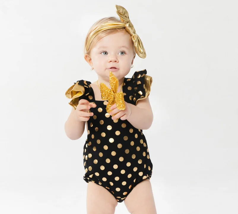 Комбинезон в горошек для новорожденных с бантом на голову | Детская одежда и