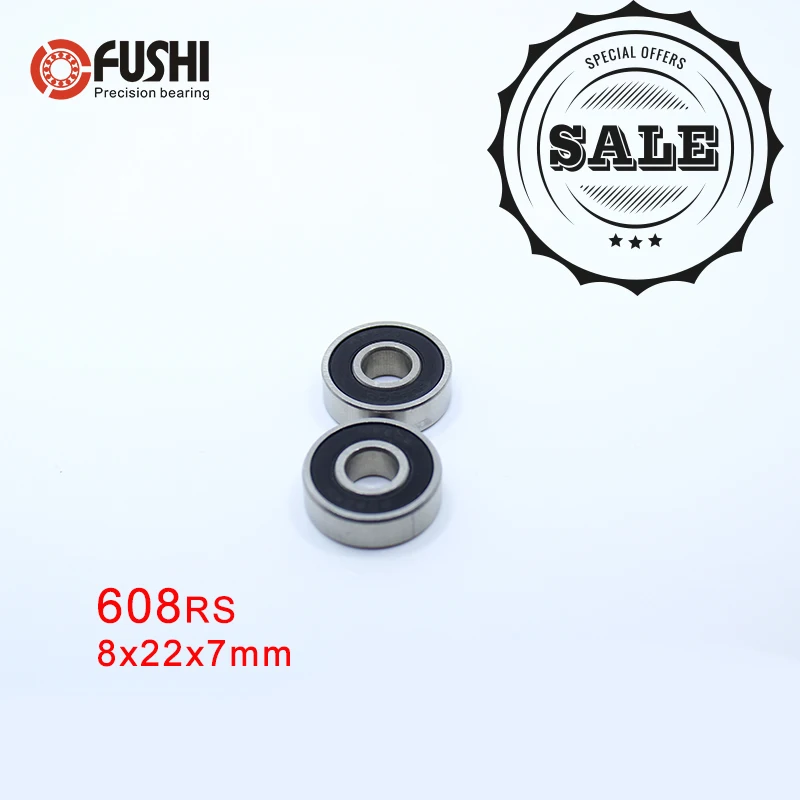 608RS подшипник 8x22x7 мм (10 шт.) ABEC 5 608 2RS шарикоподшипник миниатюрный ролик для коньков