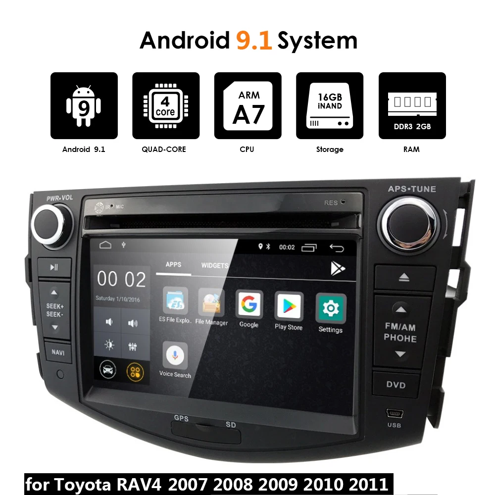 Android 9 1 7 &quotавтомобильный мультимедийный 2 Din DVD CD плеер авторадио 2Din радио для Toyota