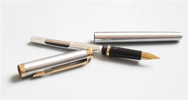 Ручка перьевая винтовая стальная золотая с зажимом|pen fountain pen|fountain penclassic pen |
