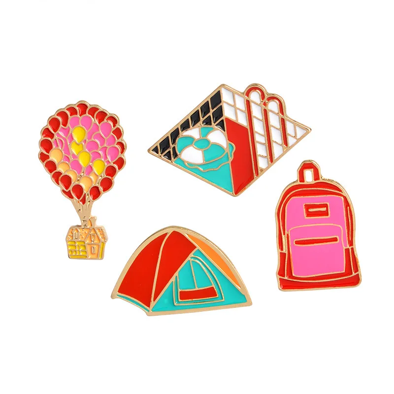 1 шт./4 шт. металлические значки в форме палатки на булавке бесплатная доставка
