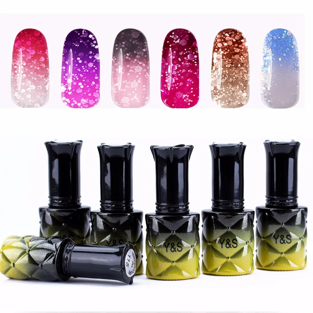 Y & S 6 шт./лот Температура Изменение Цвета гель UV LED Soak off Гель Лак УФ Nail Art Набор|gel nail