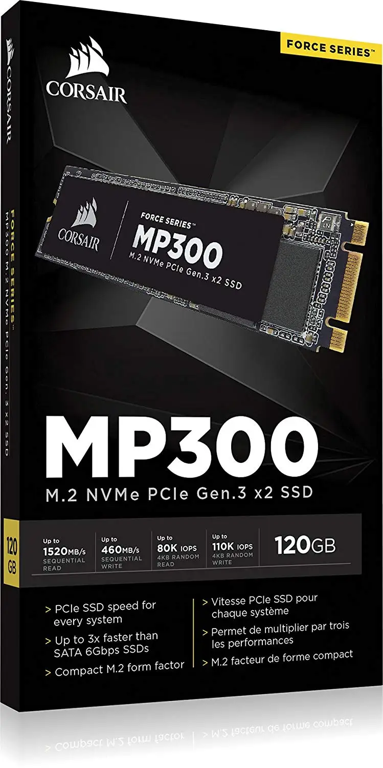 Ноутбук CORSAIR FORCE Series MP300 SSD 120 ГБ 240 ГБ NVMe PCIe Gen3 x2 M.2 SSD 480 ГБ 960 ГБ твердотельный накопитель 3000 МБ/с./с m.2 2280