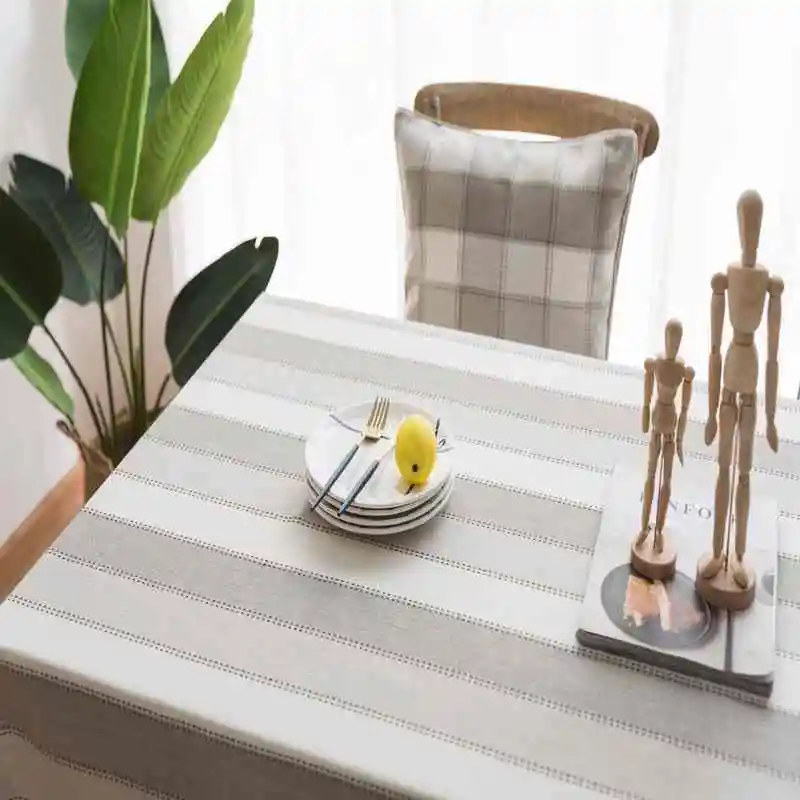 Современные вышитые полоски льняная хлопковая домашняя кухня restorant отель