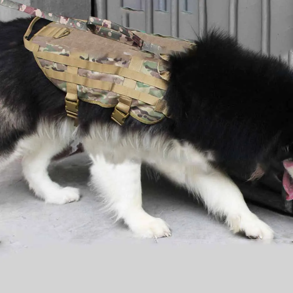 Tactical Police Dog Military Vest Service Canine Molle Harness Wear | Дом и сад