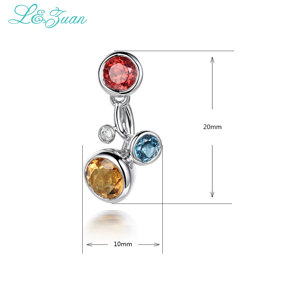 L&ampzuan 925 Sterling Silver 1.68ct Natural Citrine Yellow Stone Elegant Stud Earring For Woman Christmas Gift | Украшения и