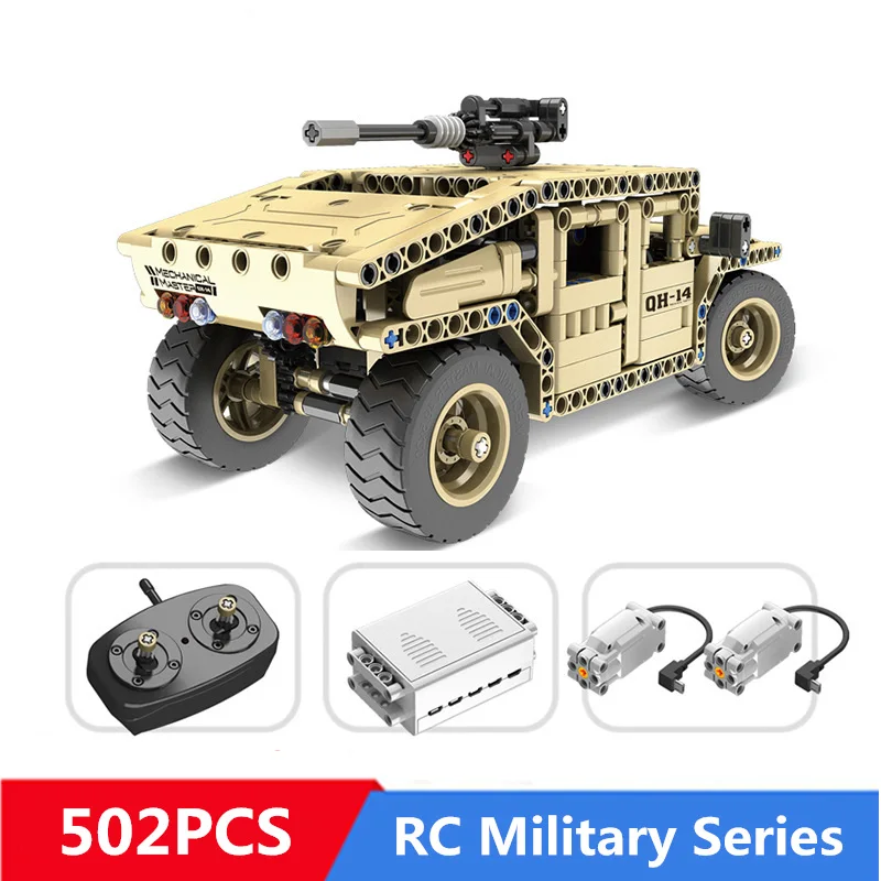 No original box 502 шт Diy строительные блоки, техника, военный пульт дистанционного управления, Радиоуправляемый автомобиль Hummer, совместимый с L брендовыми игрушками для детей, подарки - Цвет: No original box