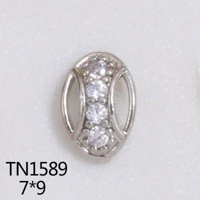 TN1589 5 шт. 3D Золото Серебро Металл циркон украшения для ногтей роскошный Циркон Кристалл серии аксессуары для ногтей большой верхний уровень Маникюр шармы - Цвет: TN1589