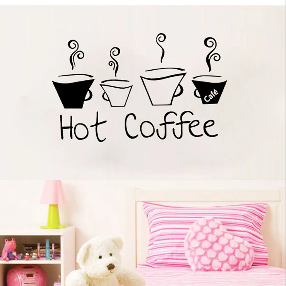 Домашнее искусство горячие кофейные кружки чайные наклейки на стену декор для