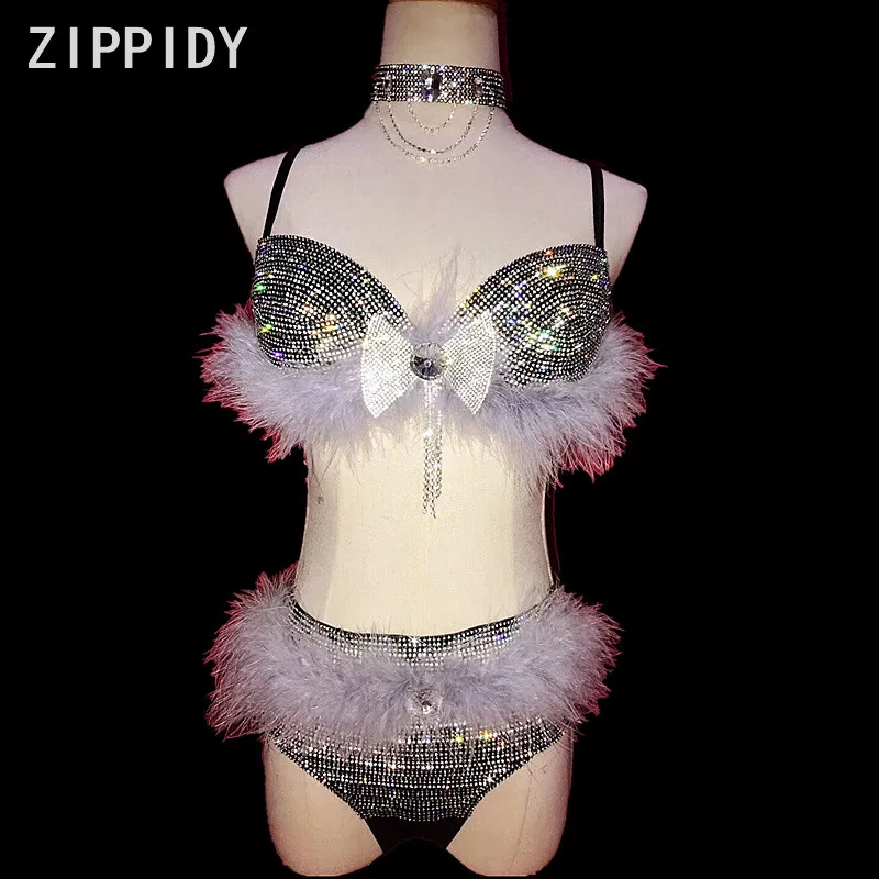 Модный яркий бюстгальтер со стразами с коротким стержнем ди джей в ночном клубе