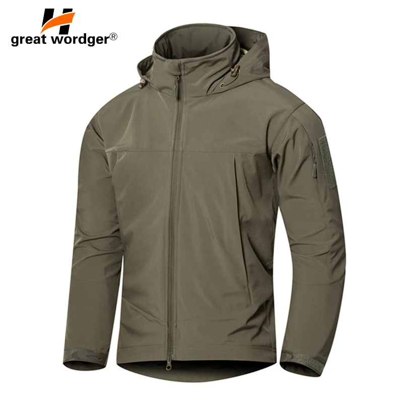 

Outdoor Tactical Thin Soft Shell Jacket Men Spring Waterproof Hooded Hiking Jacket Coat Autumn Military Jacket Windbreakers