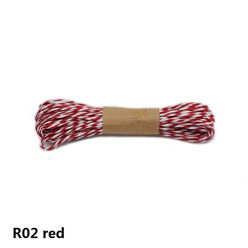 R02 Red 10 м красочные бумажные веревки DIY ручной работы аксессуары для детского сада шпагаты Подарочная коробка Свадебная Упаковка Ленты Декор - Цвет: R02 Red