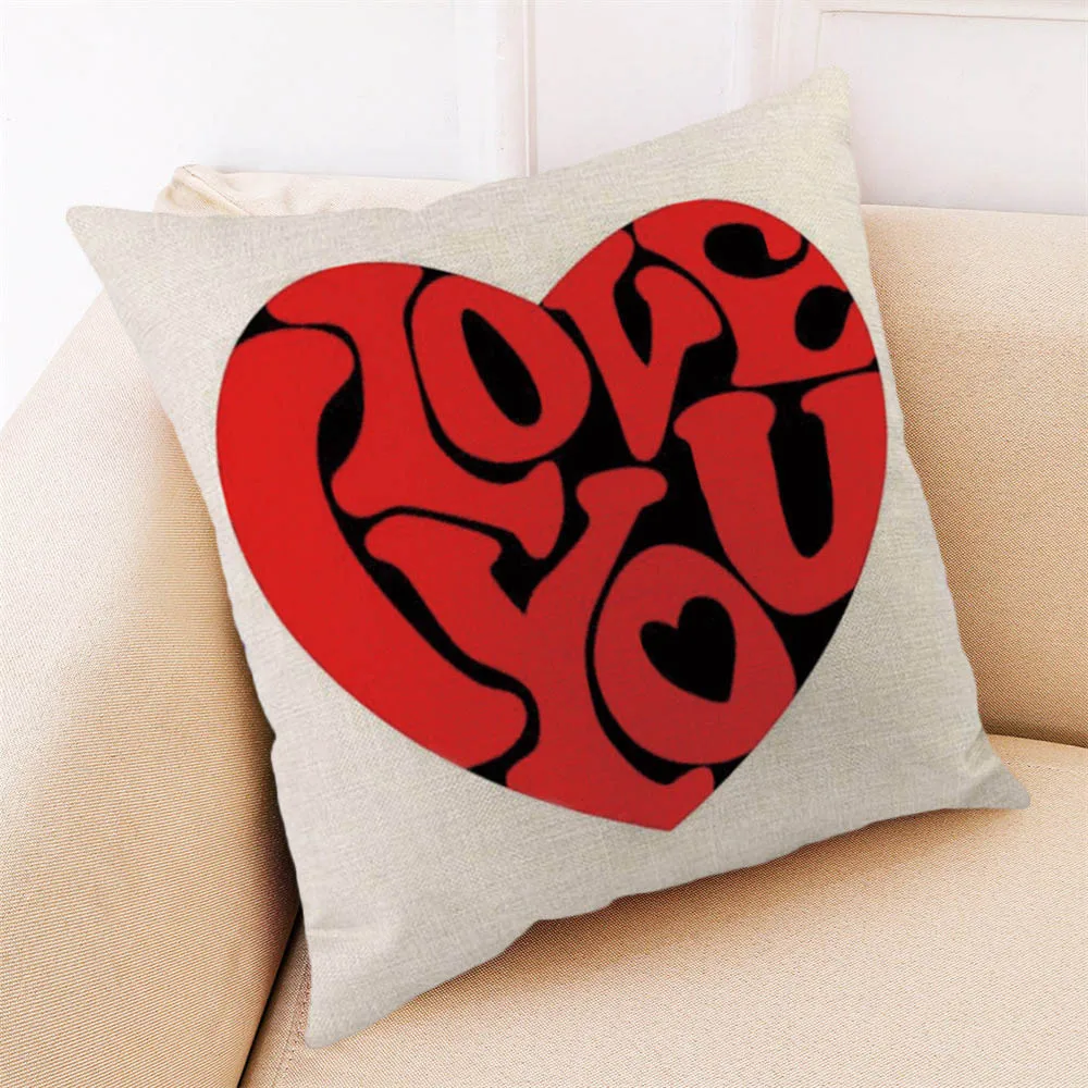 Наволочка для подушки Happy Valentines Day LOVE 45*45 см наволочка из хлопка и льна