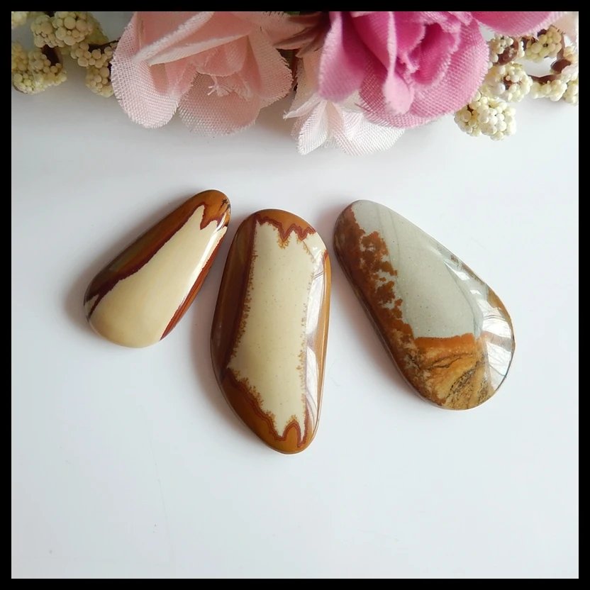 3 pcs Semi-precious stones US Picture Jasper fashion pendant Cabochons 36x19x5mm 28x14x5mm 14.7g | Украшения и аксессуары