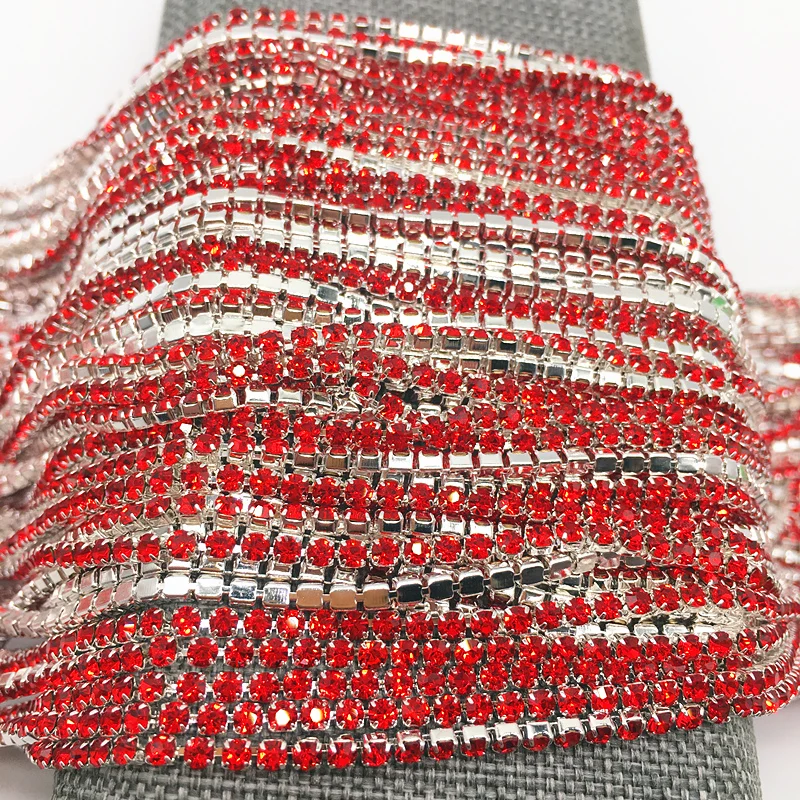 Оптовая продажа 1 ряд ярд SS6 кристальная стразы отделка закрывающая чашку цепочка