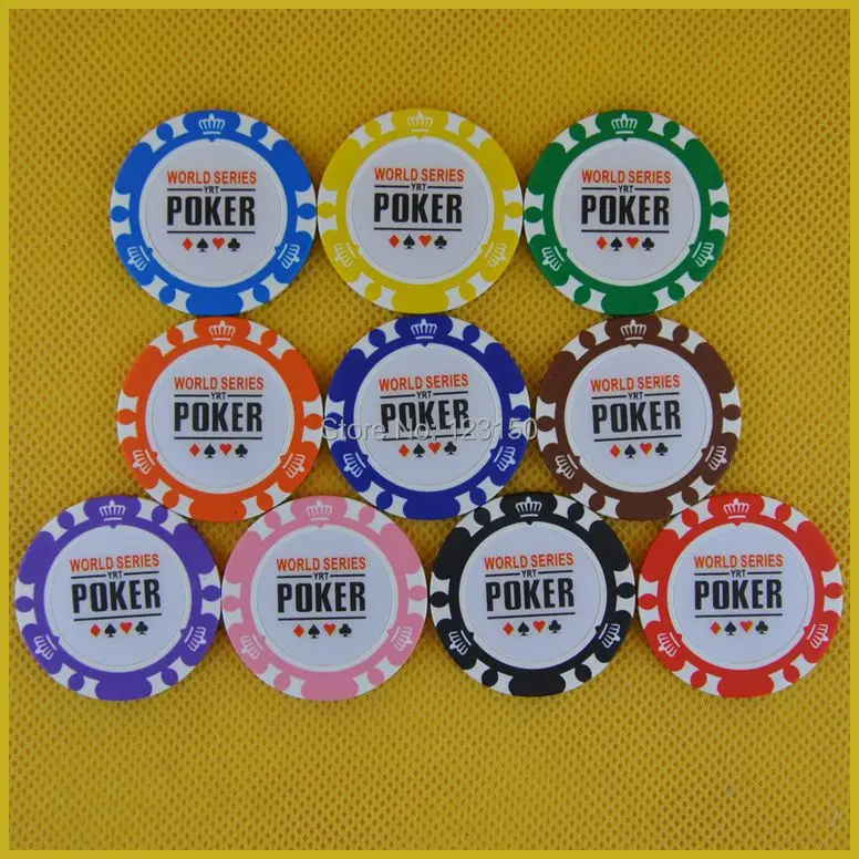 

6006-poker 50pcs/pack Clay 14g Poker Chips insert metal, no face value WSOP chips, Free shipping