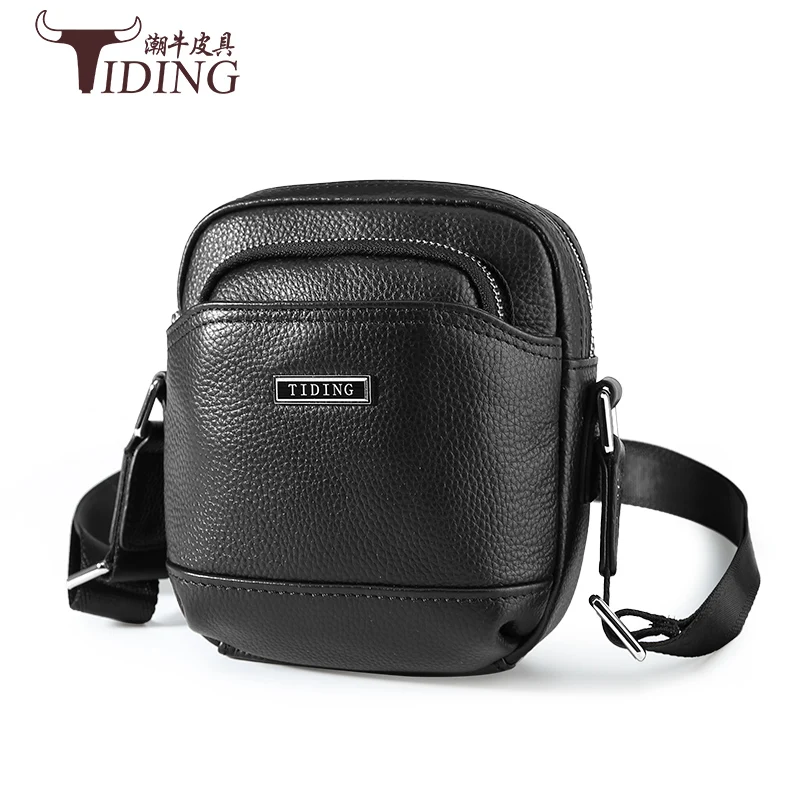 Crossbody Black Mini Travel Bags Cow Leather Men 2018 Small Brand Casual Capacity Phone Business Fashion Shoulder |