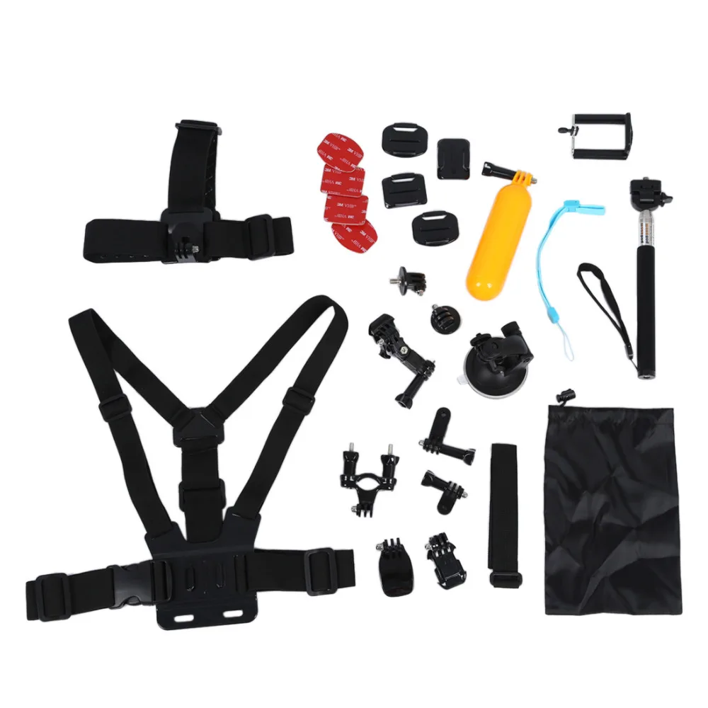 24 В 1 Профессиональные Основные аксессуары комбо наборы для GoPro Hero 3 + 4 Аксессуары