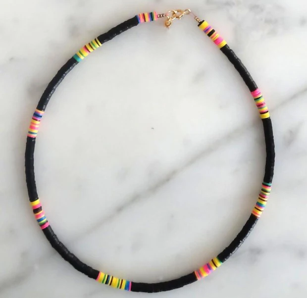Богемский воротник vsco девушка lucite shell Чокеры Ожерелье bijoux femme переработанный диск Африканский виниловый бисер ожерелье для женщин HEISHI