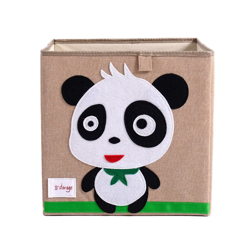 Panda Seluna мультфильм складной креативный ящик для хранения детей игрушки Одежда разное Органайзер милые животные корзина с крышкой для детей - Цвет: Panda