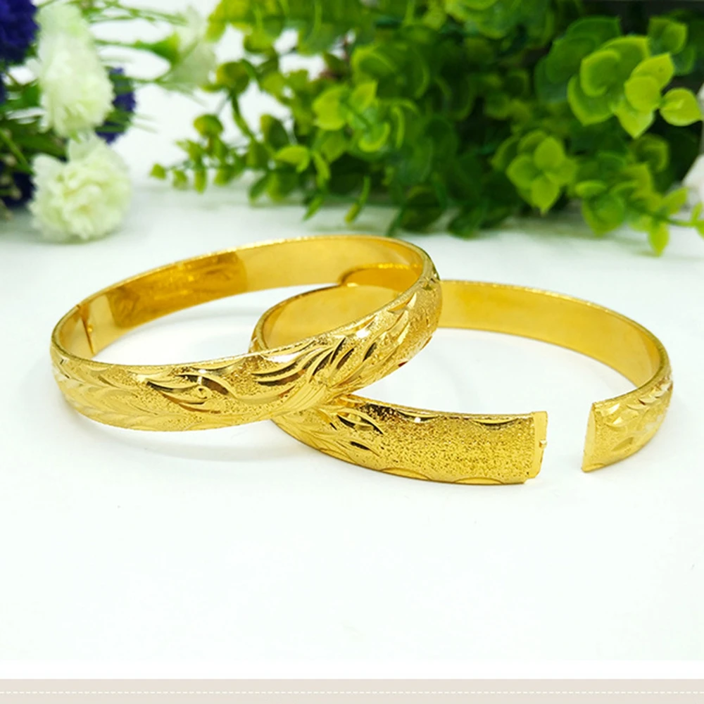 

Fashion Dubai Gold Filled Bangle Jewelry Classic Womens Wedding Bridal Bangle Bracelet Africa Arab Bangles Jewely dia 60mm