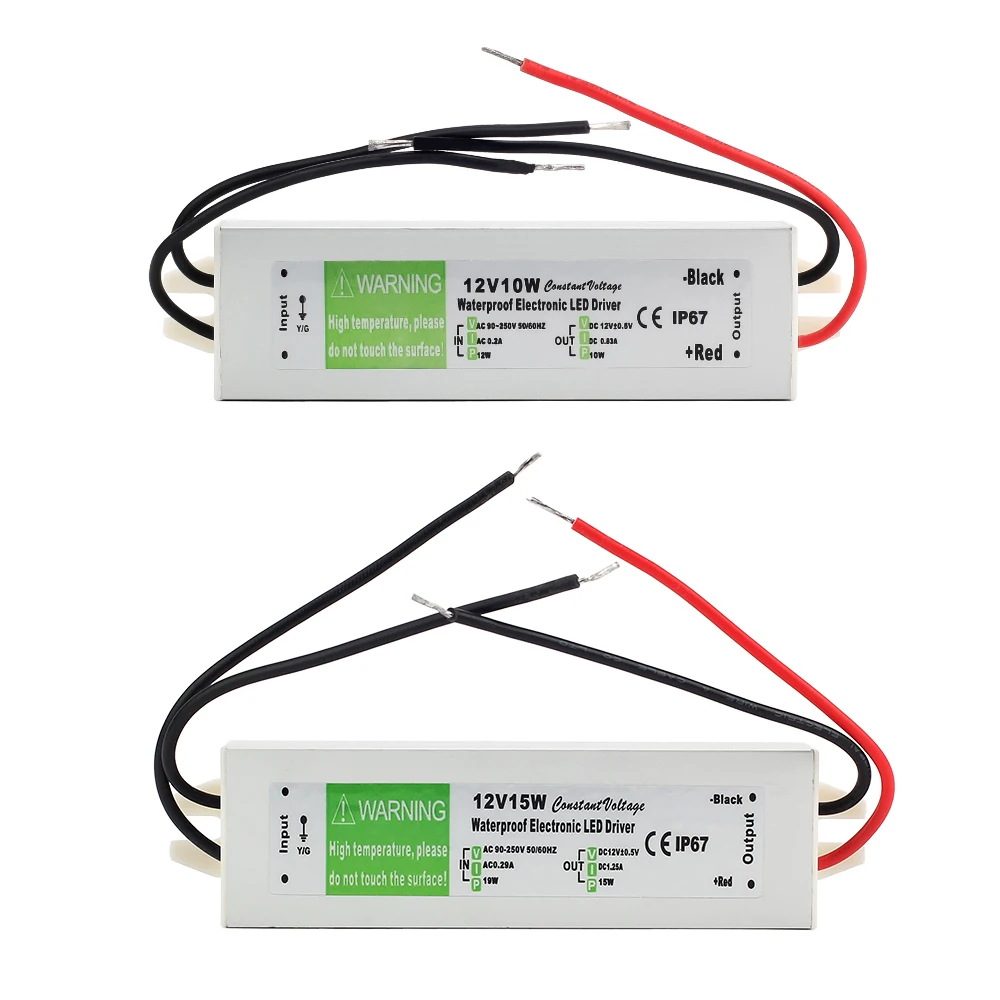 AC90V-250V к 12 в 10 Вт 15 20 24 30 36 45 50 IP67 Водонепроницаемый светодиодный электронный