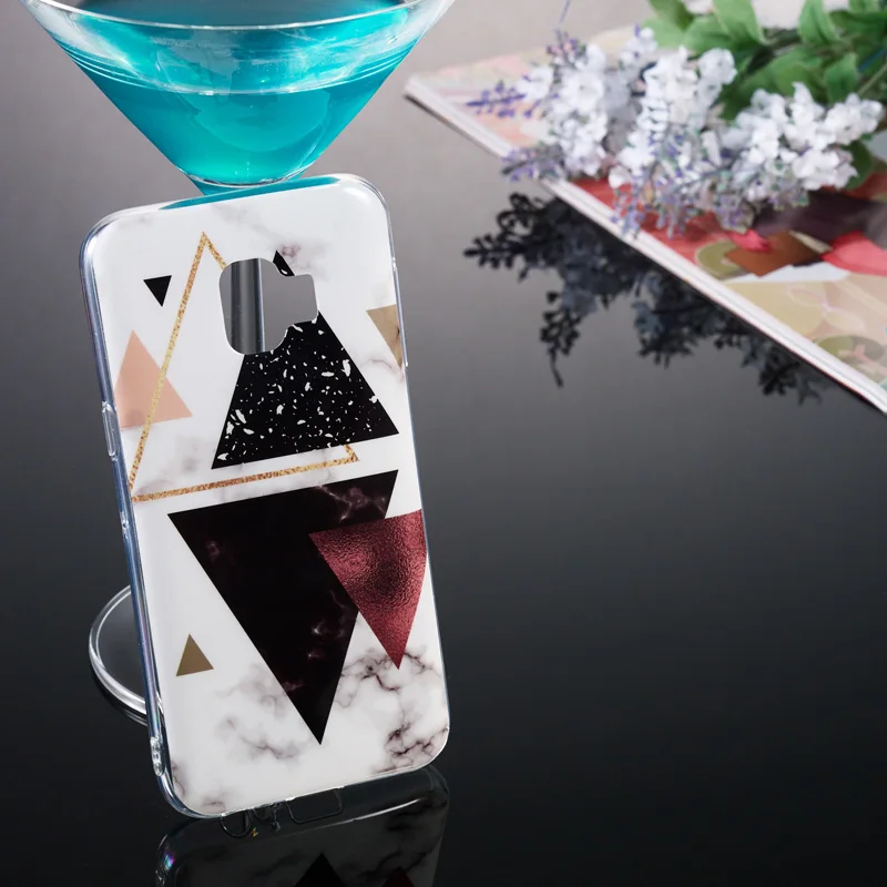 

Fashion Triangle Marble Soft TPU Case Mobile Phone Silicone Cover Skin Shell Coque Funda Capa for Samsung Galaxy J2 Core J4 Core