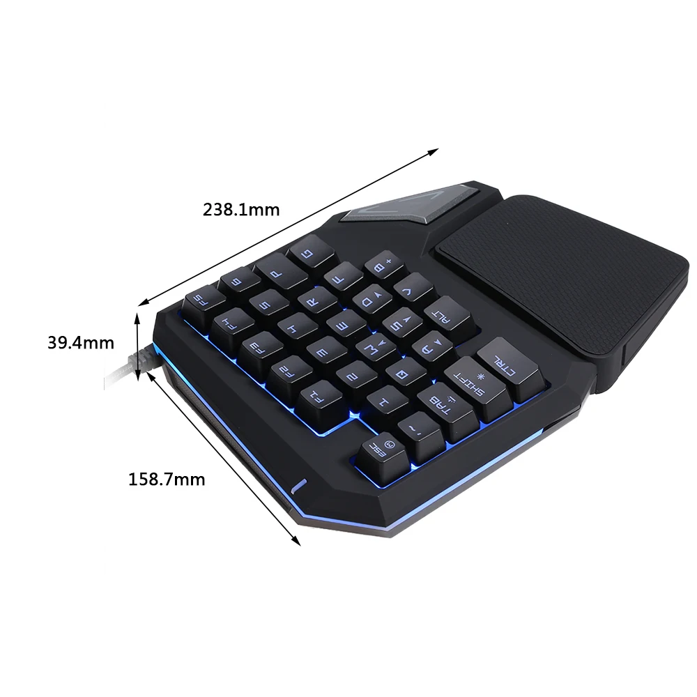 Delux T9 Pro профессиональная Одноручная USB Проводная игровая клавиатура Keybiard Esport с 29