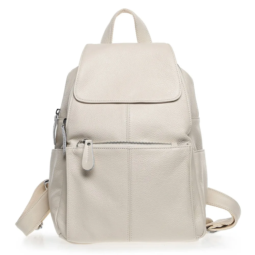 Beige ZENCY, 13 цветов, рюкзак, натуральная коровья кожа, Воловья кожа, Женский верхний слой, коровья кожа, школьные рюкзаки, сумки - Цвет: Beige