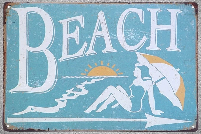 

1 pc love the beach summer sunset vacation seaside Tin Plate Sign wall plaques man cave Decoration Dropshipping Poster metal